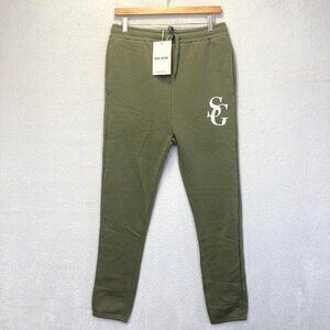 NWT Sol Gym Tapered Fleece Joggers Sweatpants Mens Small Green Casual Workout